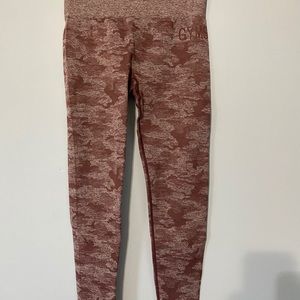 Gymshark Camo Seamless Leggings - Berry Red